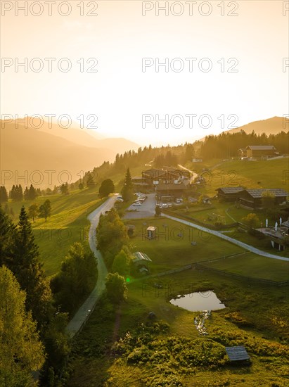 Naturhotel Edelweiss at sunset in the mountains