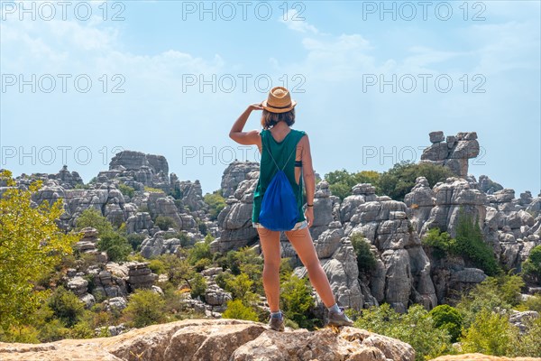 Looking at the landscape of Torcal de Antequera on the green and yellow trail enjoying freedom