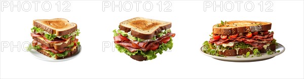 Set of quintessential sandwiches isolated on a white background. generative AI