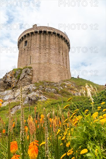 Central tower of the castle Fort-la-Latte by the sea at Cape Frehel and near Saint-Malo