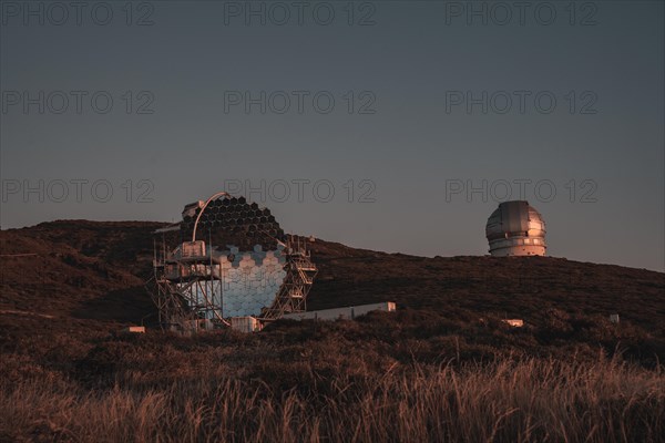 The new astronomical observatory of the Caldera de Taburiente at sunset