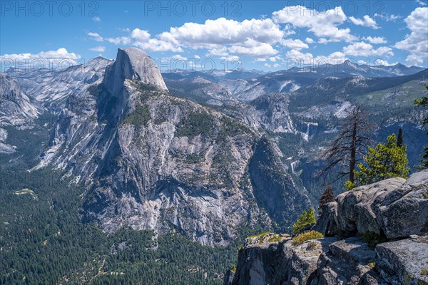 Views from Glacier point of Half Dome. Yosemite National Park