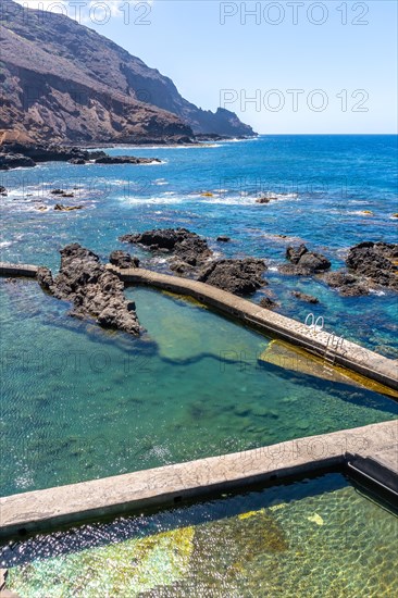 Beautiful natural pools of La Fajana on the northeast coast on the island of La Palma