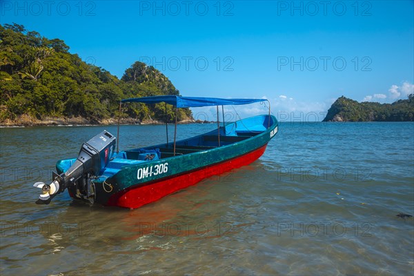 A boat on the beach of Puerto Caribe in Punta de Sal in the Caribbean Sea