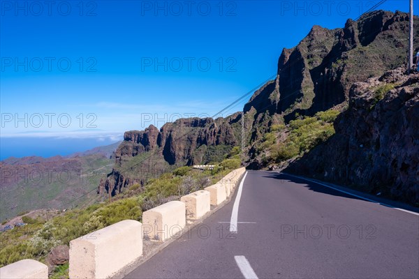 Roads on the cliffs of the mountain municipality of Masca in the north of Tenerife