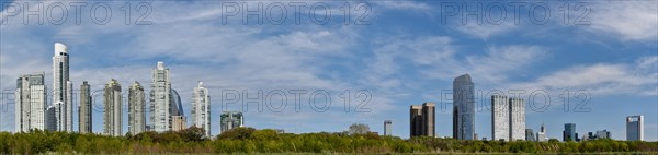 Panorama of the skyline of Puerto Madero with the Alvear Tower