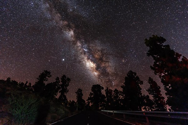 One of the best Milky Ways in the world in the Caldera de Taburiente near Roque de los Muchahos on the island of La Palma