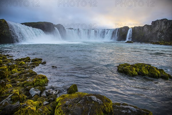 The impressive Godafoss waterfall from below. Iceland