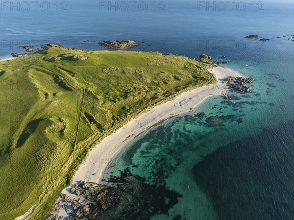 Aerial view of the sandy beach