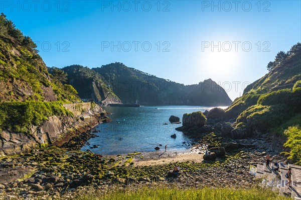 Beautiful beach in the town of Pasajes San Juan near San Sebastian