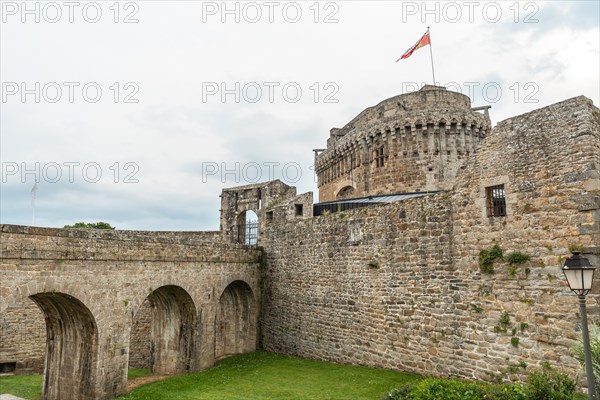 Ramparts at the medieval Dinan Castle along the River Rance in French Brittany