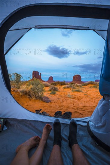 The stunning views from the campsite in Monument Valley itself. Utah. Vertical photo