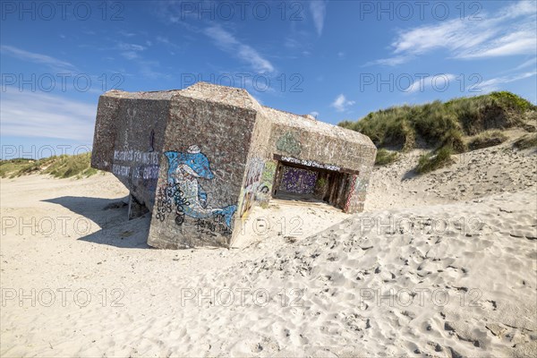 Destroyed bunkers in the dunes of Dunkirk