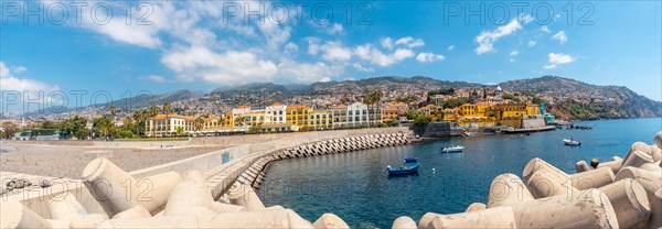 Panoramic view of Forte de Sao Tiago on the beach of Funchal