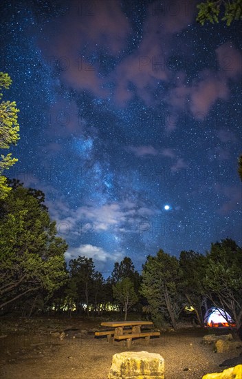 Milky way at the campsite at the top of the great colorado canyon. Arizona