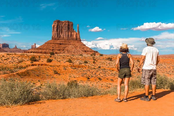 A couple of Europeans in the Monument Valley National Park in the visitor center. Utah