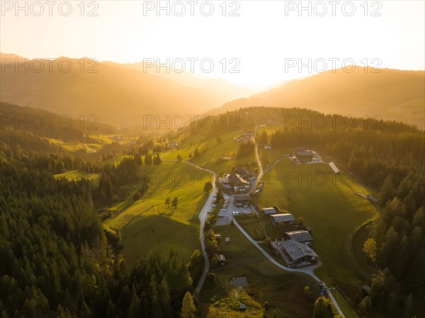 Naturhotel Edelweiss at sunset in the mountains