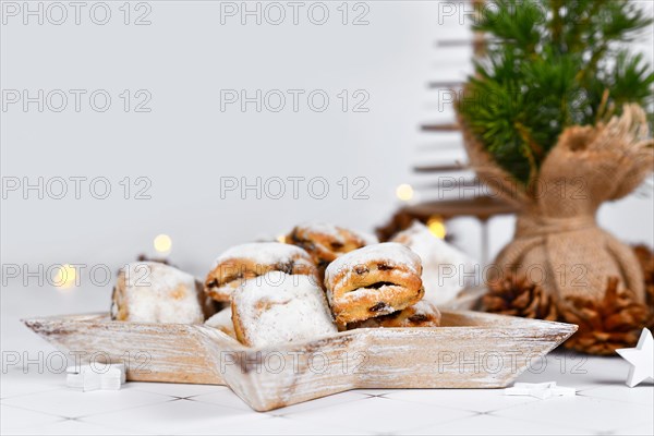 German Stollen cake pieces