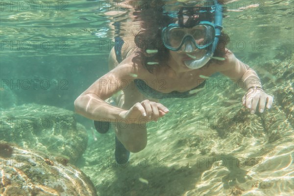 Diving in a beautiful seabed in the town of Zarautz very close to San Sebastian