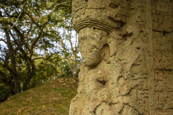 A wicked figure The temples of Copan Ruinas. Honduras