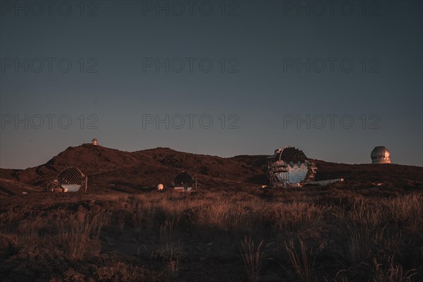The new astronomical observatory of the Caldera de Taburiente at sunset