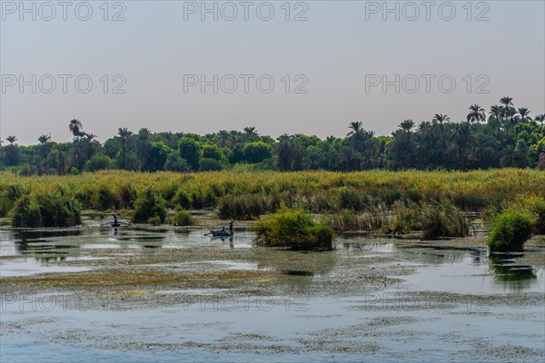 Beautiful natural scenery sailing on the Nile river cruise from Luxor to Aswer