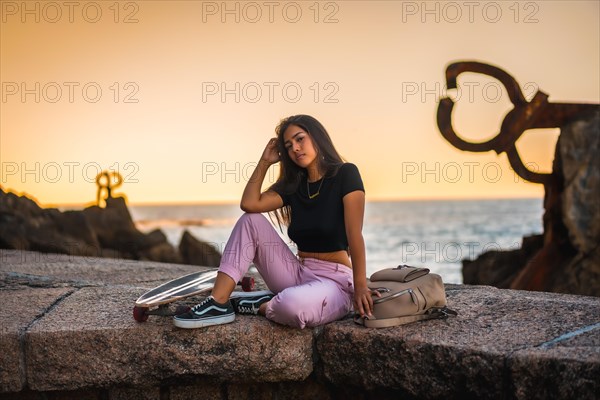 Perched next to a famous sculpture of Saint Sebatian called Peine del Viento