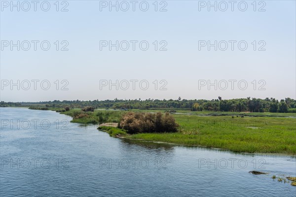 Beautiful natural scenery sailing on the Nile river cruise from Luxor to Aswer