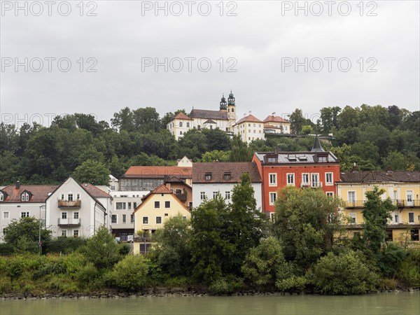 View over the Inn River to the pilgrimage church Mariahilf