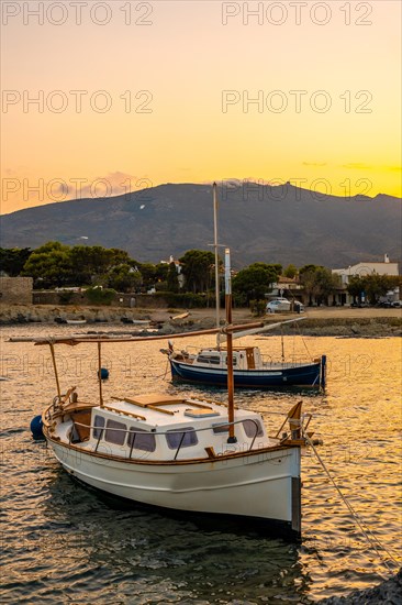 Sunset from the beach of Platja De S'arenella in Cadaques