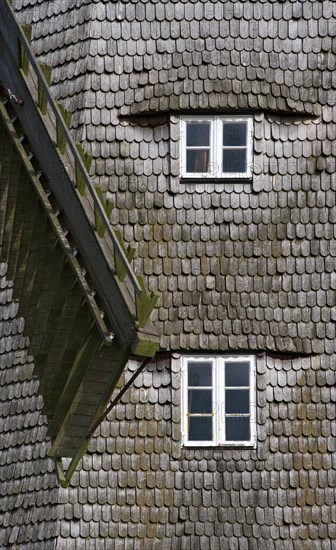 Two windows of the windmill in Benz