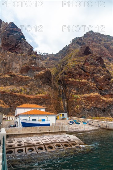 Praia do Cais in the town of Paul do Mar in eastern Madeira. Portugal