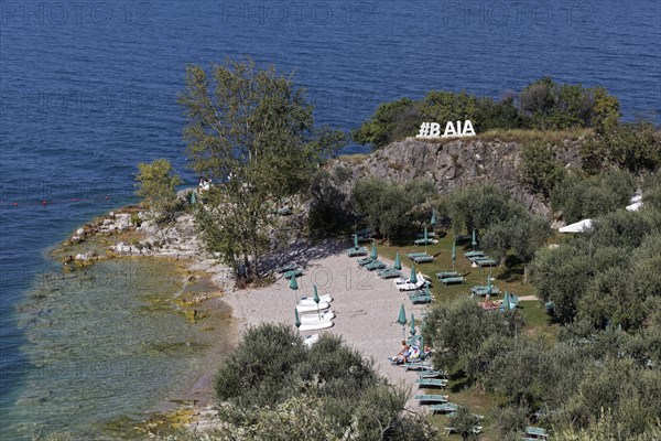 Bathing beach on Lake Garda