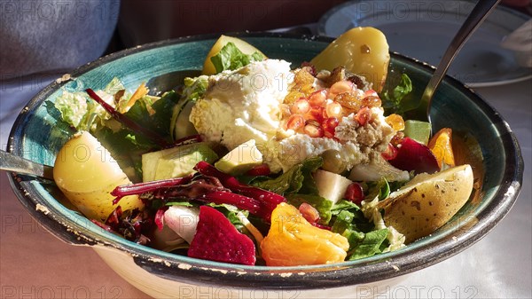 Rustic salad in bowl