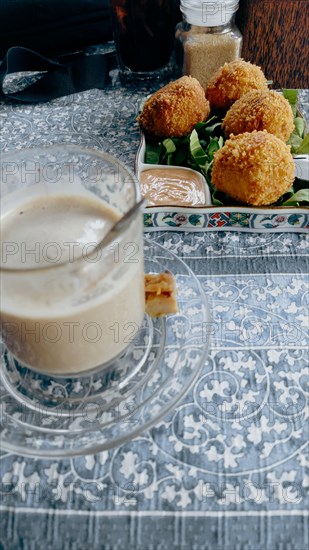 Potato croquettes and a cup of masala chai