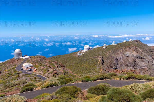 Telescopes of the Roque de los Muchachos national park on top of the Caldera de Taburiente