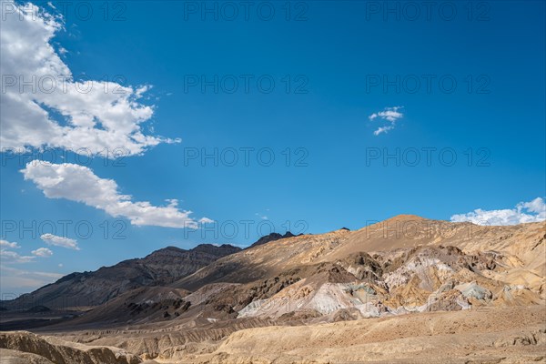 Artist's Drive road and in the background Artist Point in Death Valley