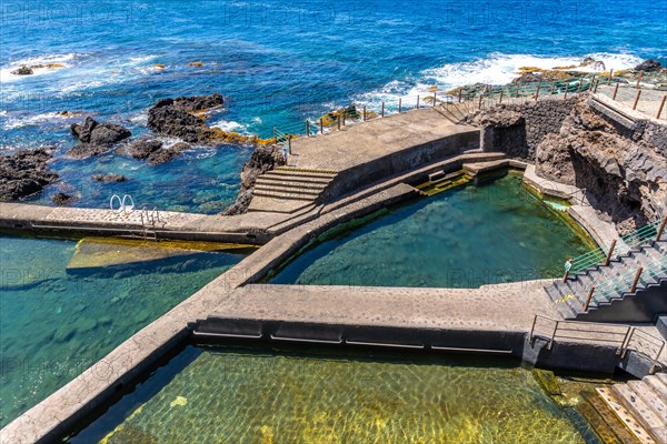 Beautiful natural pools of La Fajana on the northeast coast on the island of La Palma