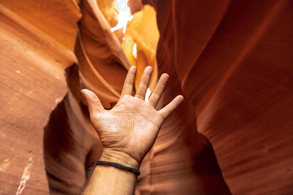 A palm of the hand in Upper Antelope in the town of Page