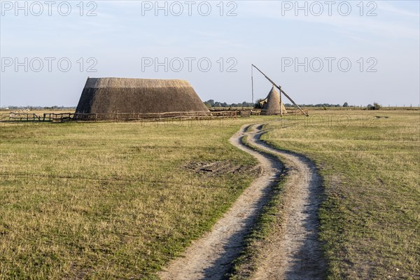 Puszta with draw well and stables