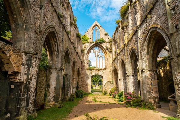 Ruins of the church of Abbaye de Beauport in the village of Paimpol