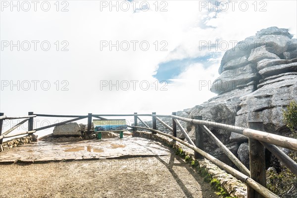 Fog on the trail at the top of Torcal de Antequera