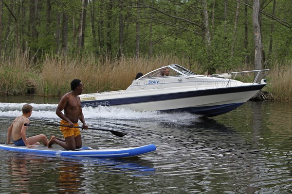 Motorboat on the Peene