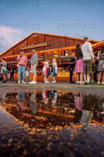 Marquee from outside in the evening