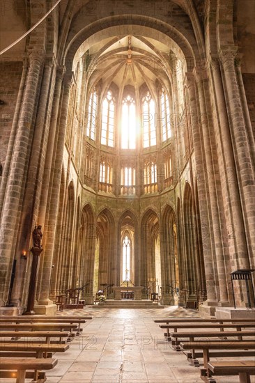 Inside the Mont Saint-Michel Abbey church