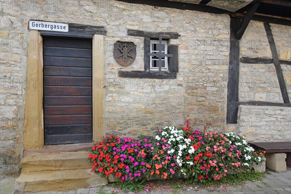 House wall with door