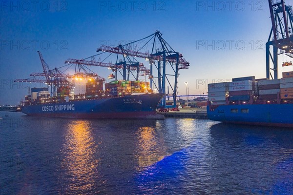 Container ships in the port of Hamburg