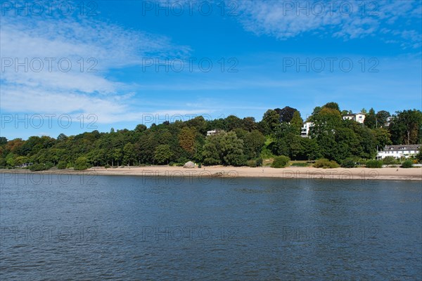 View over the Elbe beach in Hamburg harbour