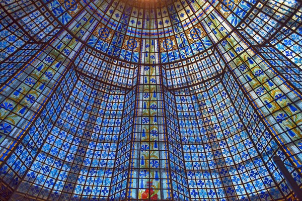Coloured glass dome in the Art Nouveau style built around 1900