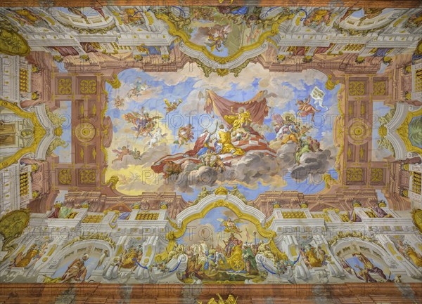 The ceiling painting in the Marble Hall is by Bartolomeo Altomonte